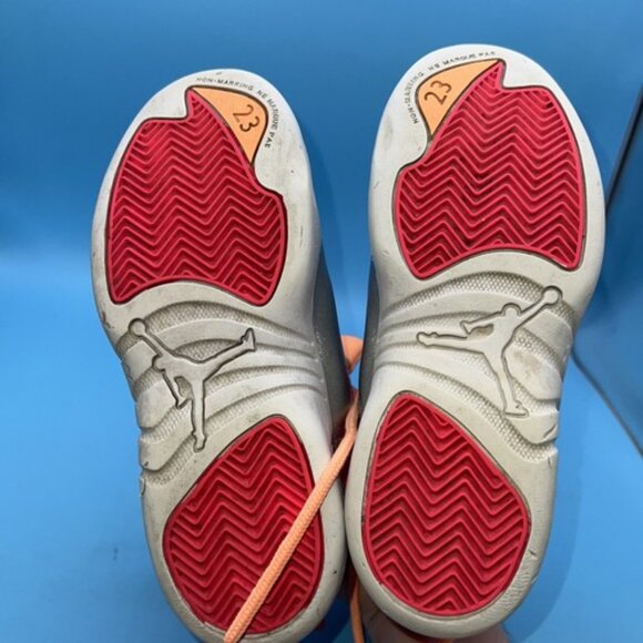 Nike Kids 1Y Jordan 12 Reto Sunrise Basketball Sneakers Orange Pink 510816-601 - Picture 9 of 12